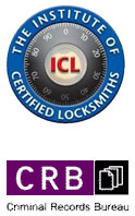 Institute of Certified Locksmiths Logo and the Criminal Records Bureau Logo